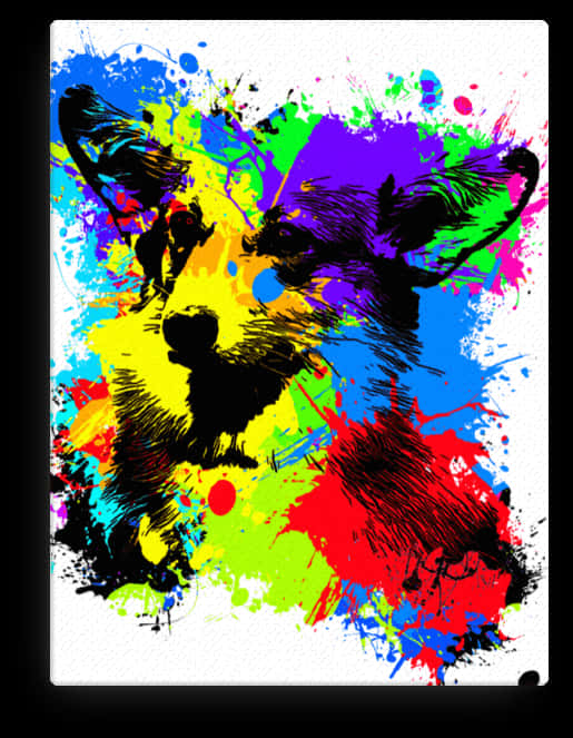 Vibrant Canine Art Splash.jpg PNG