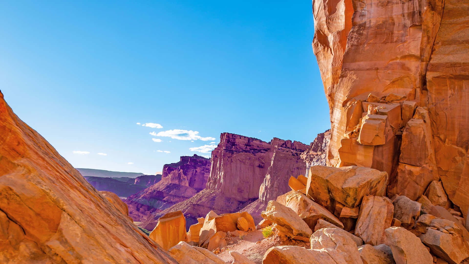 Vibrant Canyon Uitzicht 4k Achtergrond