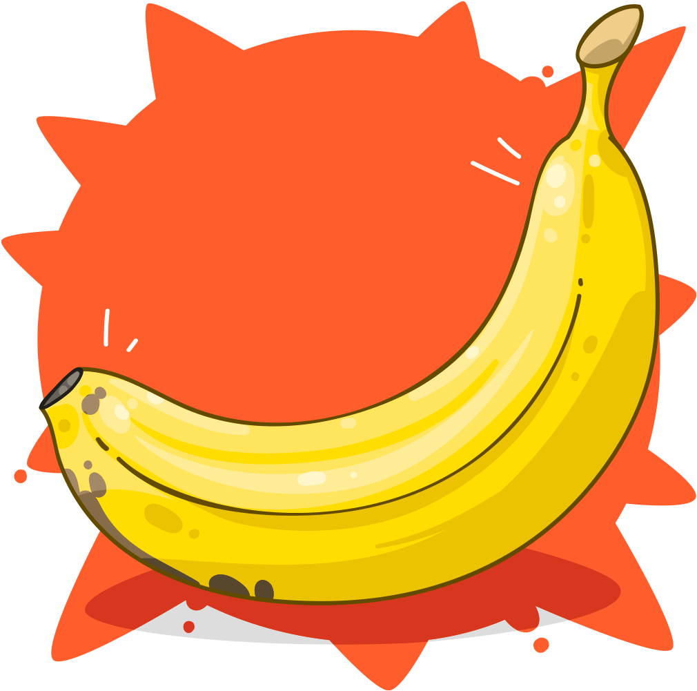 Vibrant Cartoon Banana PNG