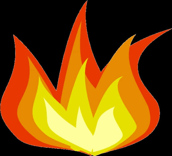 Vibrant Cartoon Flame Graphic PNG