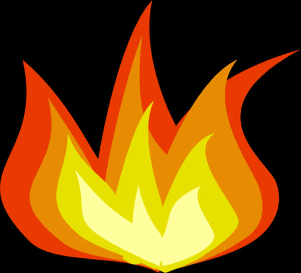 Vibrant Cartoon Flames PNG