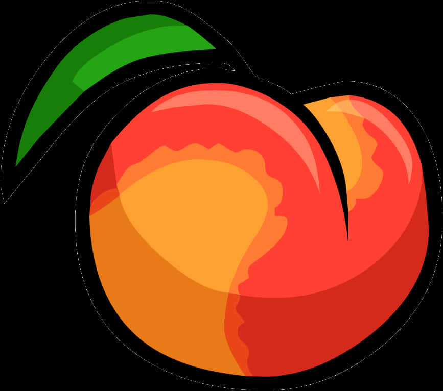 Vibrant Cartoon Peach PNG