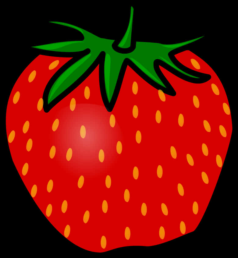 Vibrant Cartoon Strawberry PNG