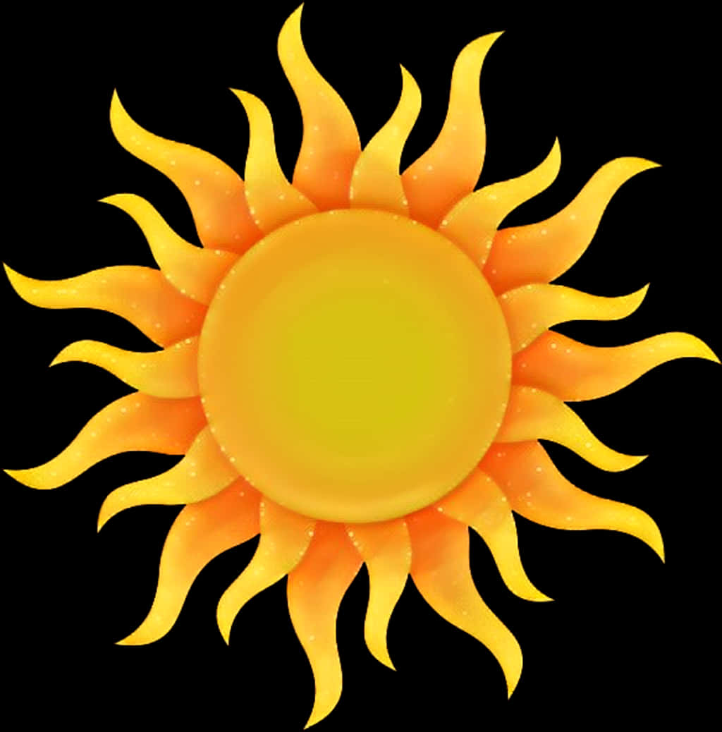 Vibrant Cartoon Sun Transparent Background PNG