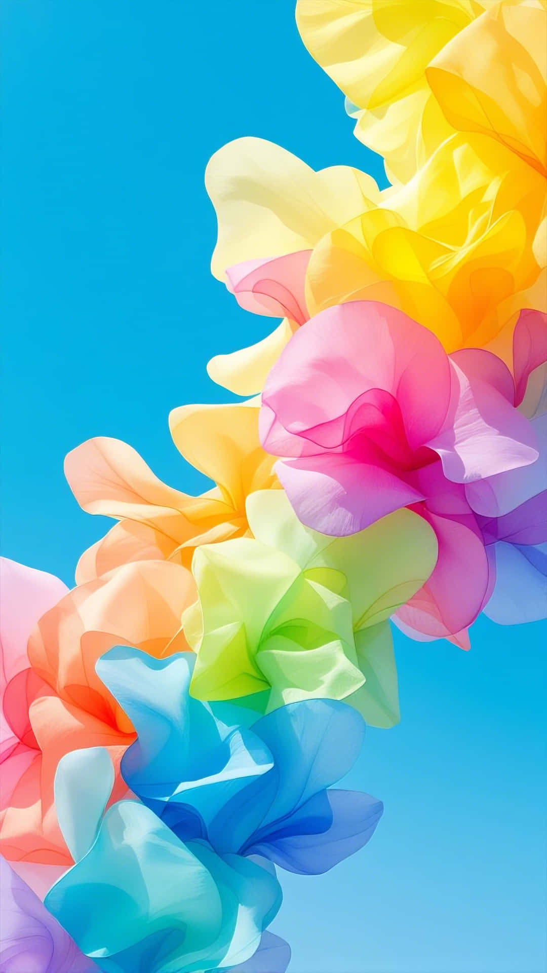 Vibrant Cascade Of Translucent Colorful Forms Wallpaper