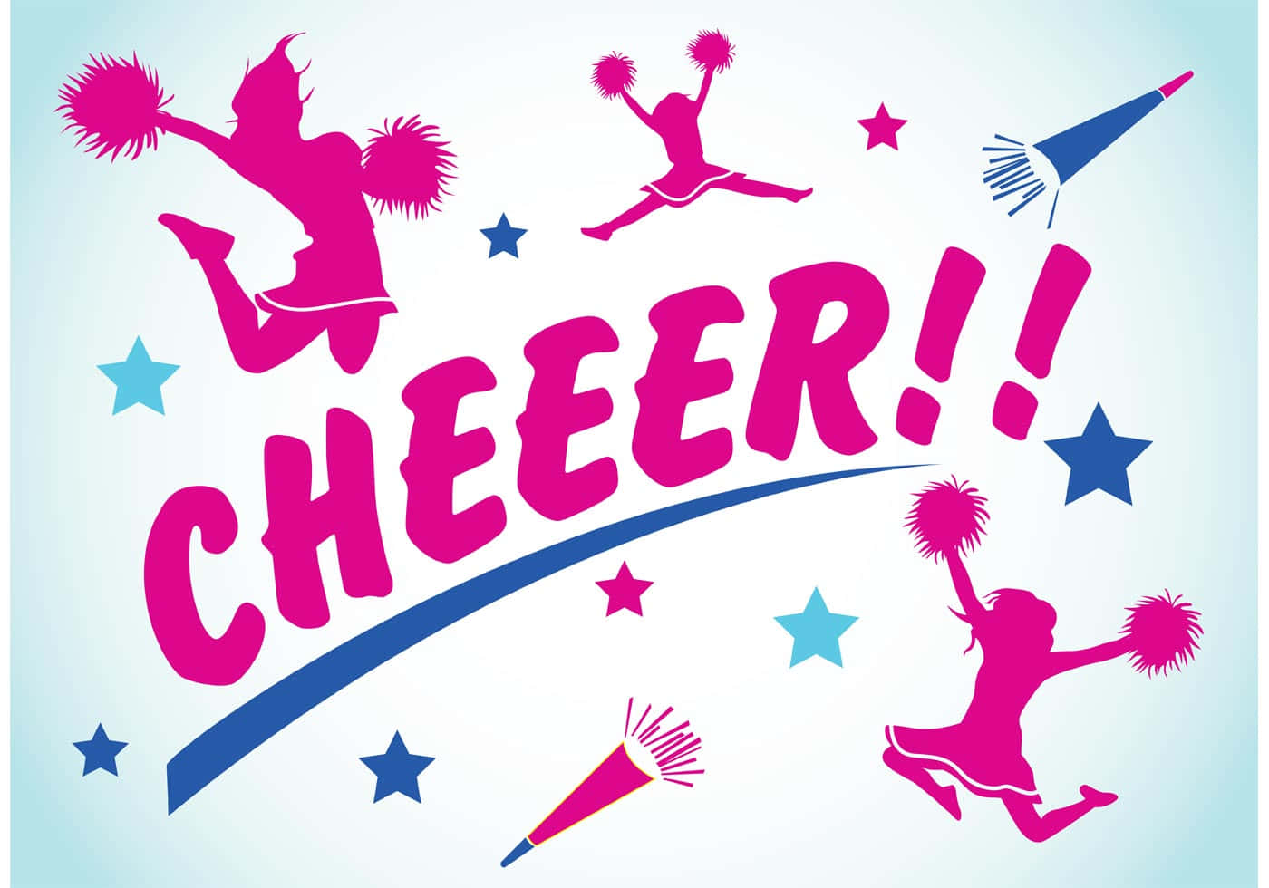 Vibrant Cheerleading Spirit Illustration Wallpaper
