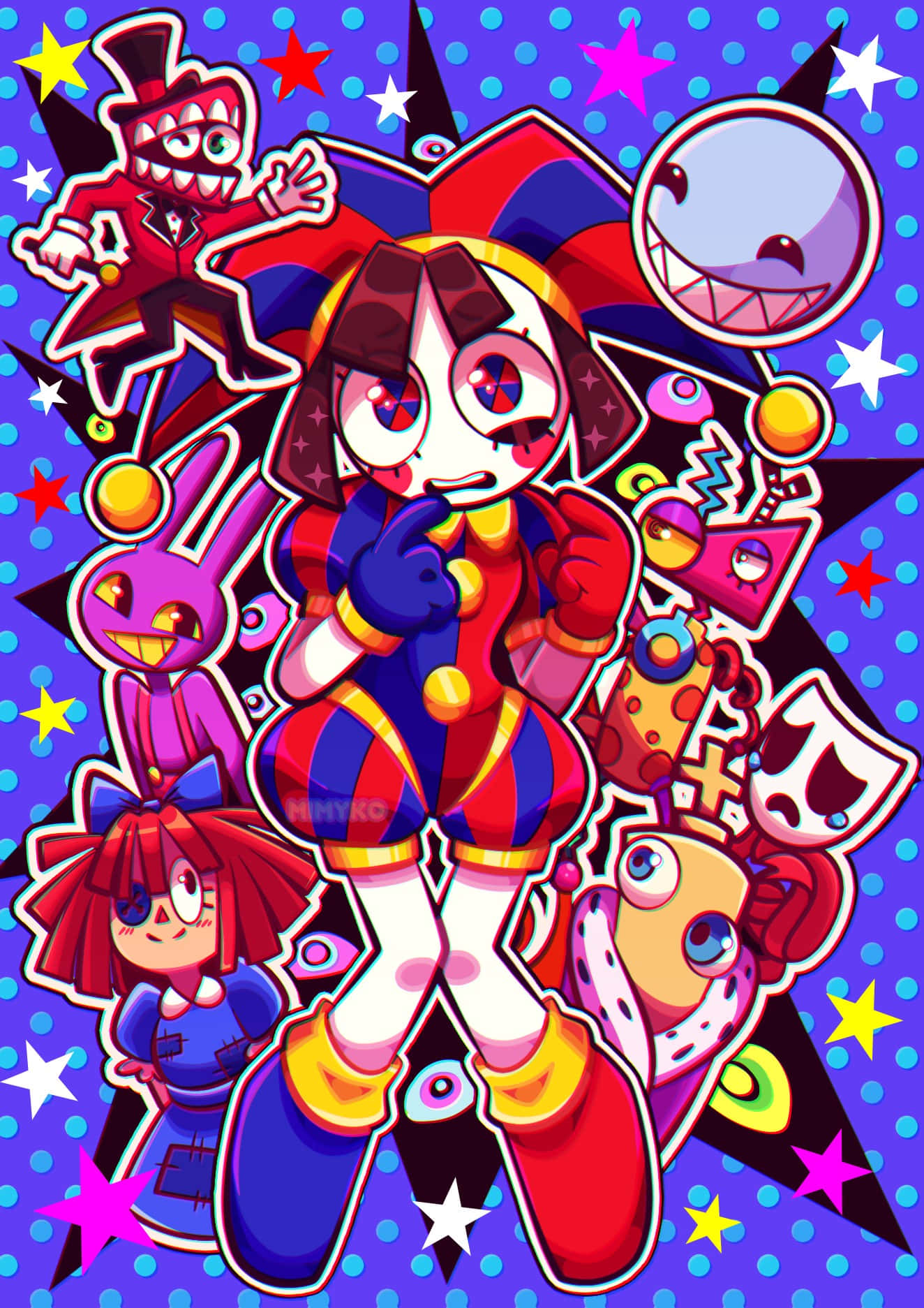 Vibrant Circus Anime Characters Wallpaper