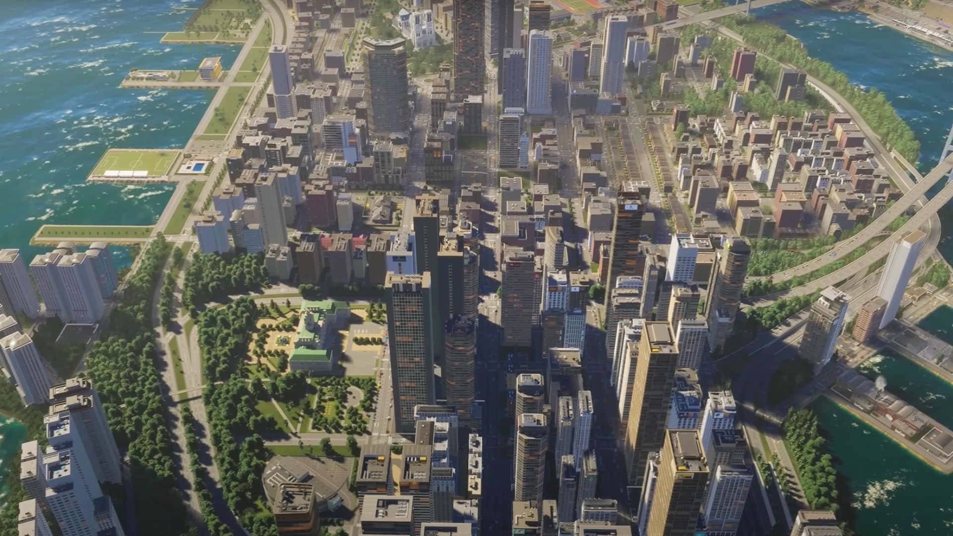 Vibrant_ City_ Skyline_ Aerial_ View.jpg Wallpaper