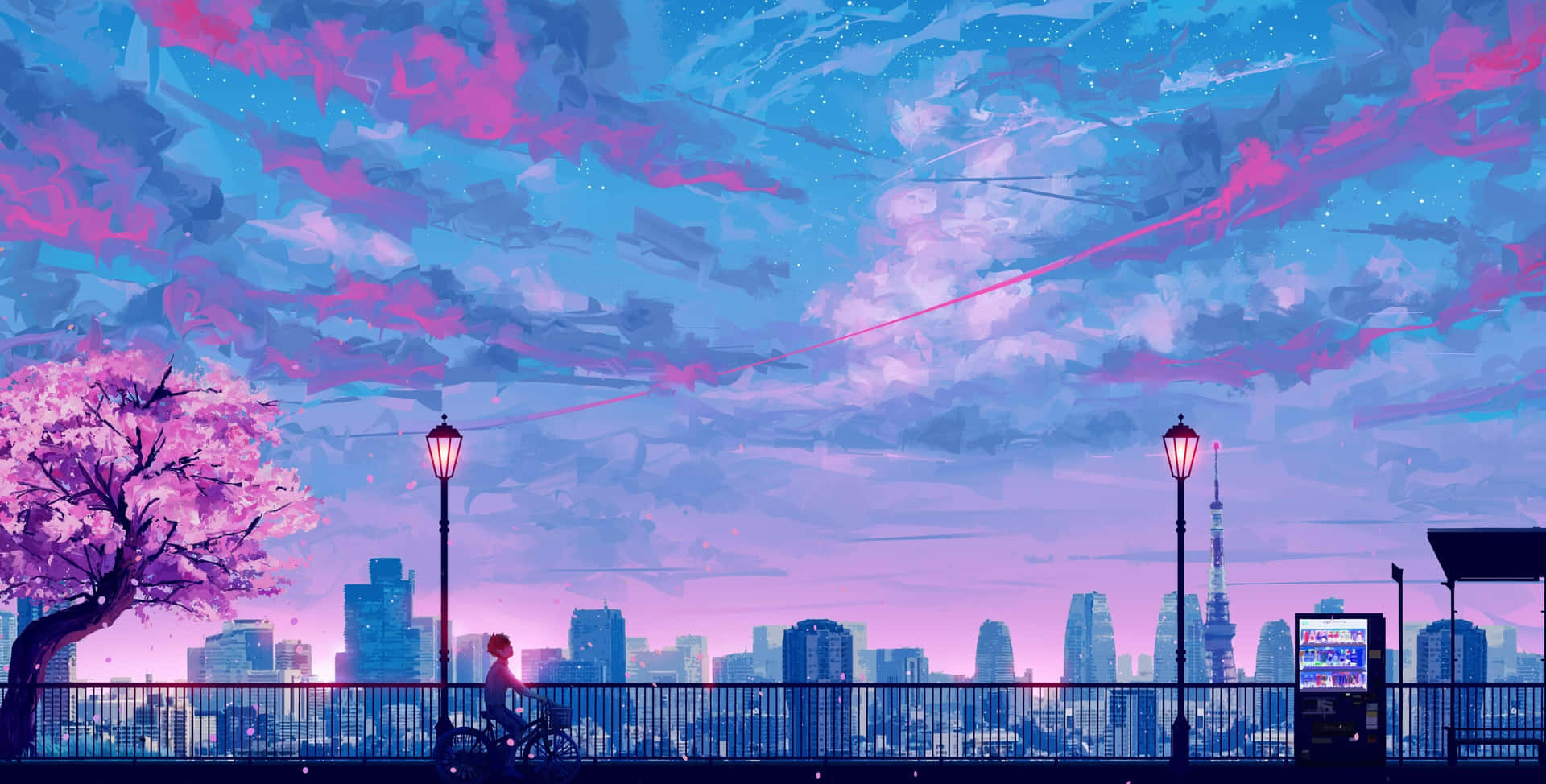 Vibrant Cityscape Sunset Aesthetic.jpg Wallpaper