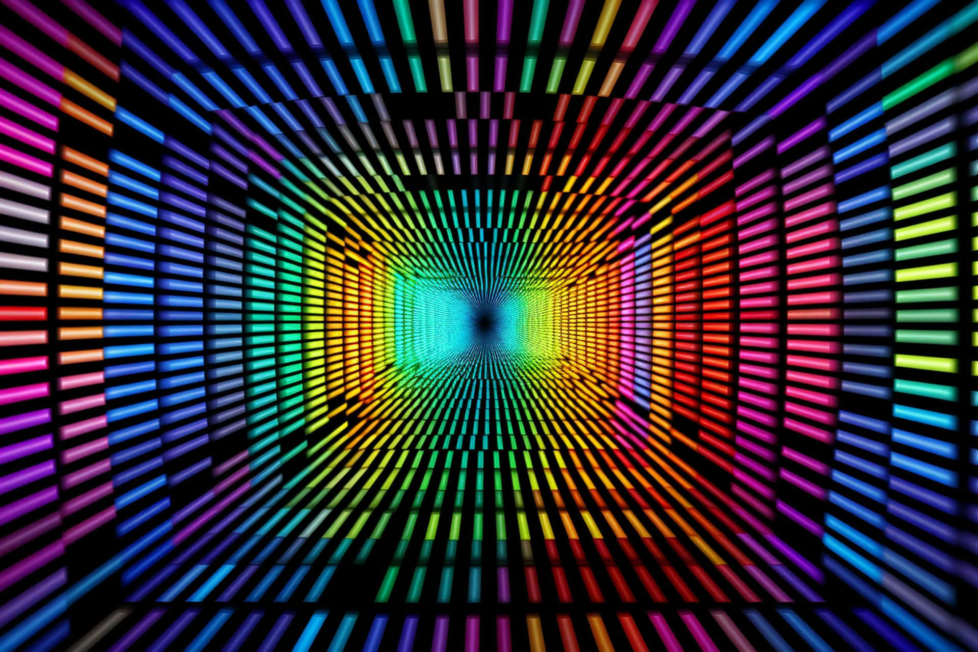 Vibrant Color Tunnel Illusion Wallpaper