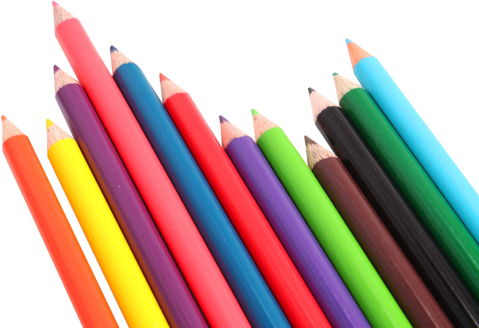 Vibrant Colored Pencils Array PNG