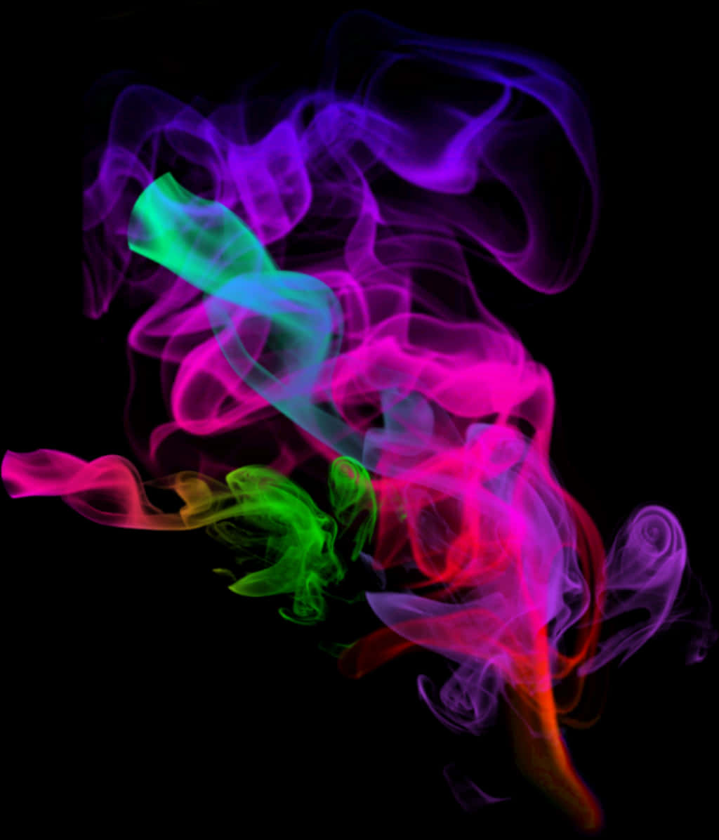 Vibrant Colored Smoke Art PNG