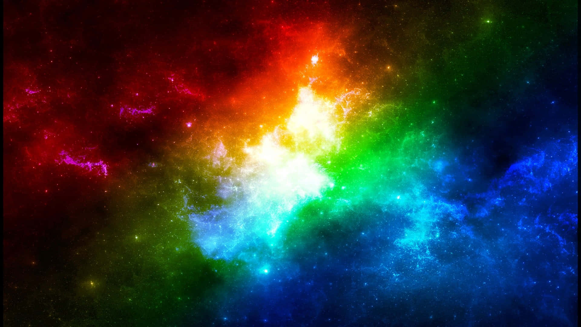 Vibrant Cosmic Rainbow Explosion Wallpaper