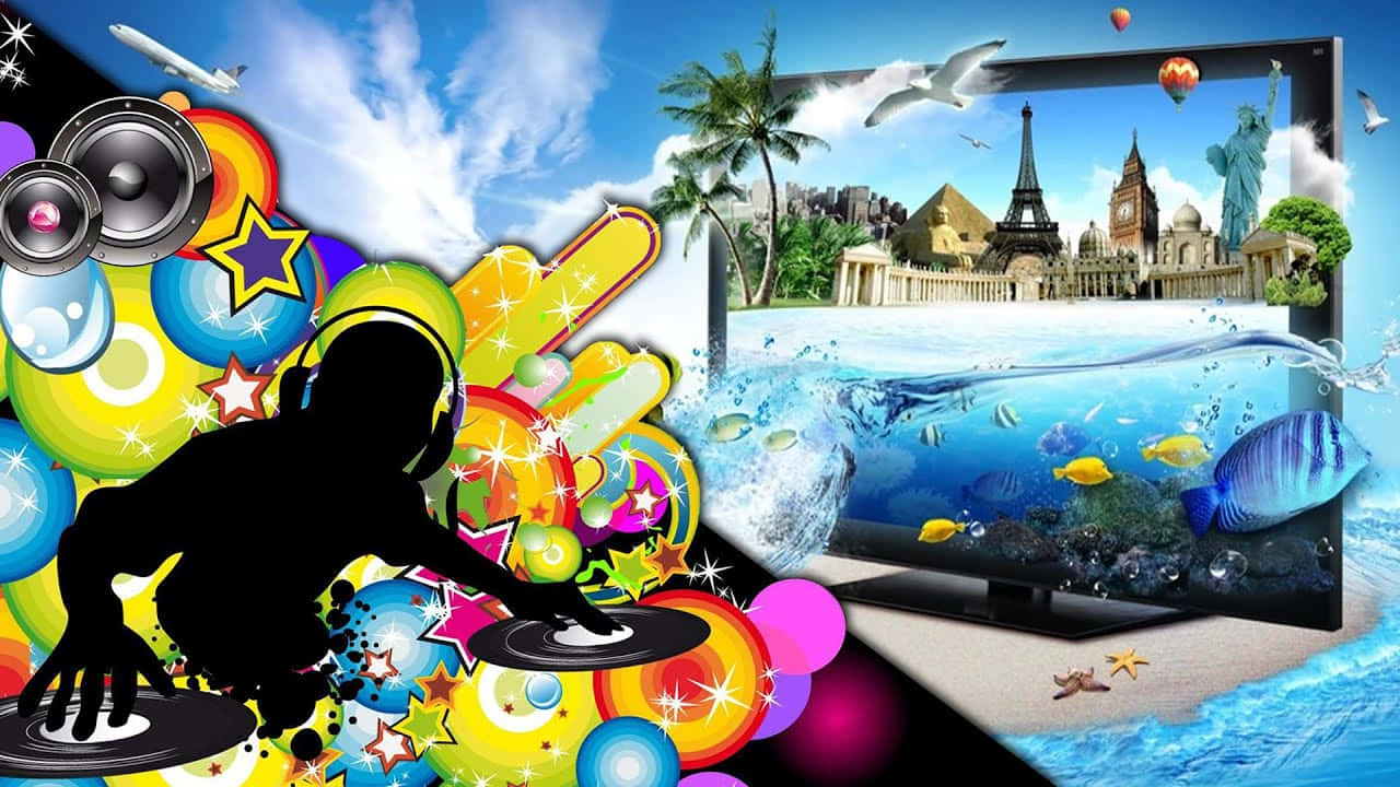 Vibrant D J Fantasy World Collage.jpg Wallpaper