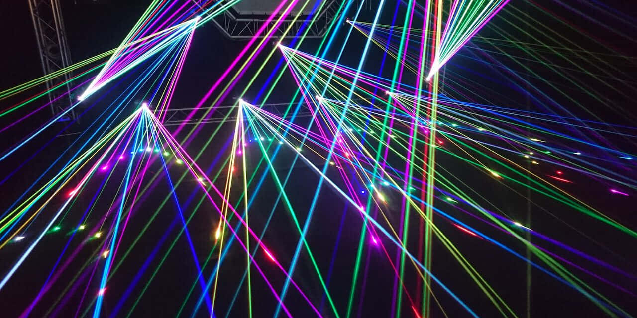 Vibrant D J Laser Lights Show Wallpaper