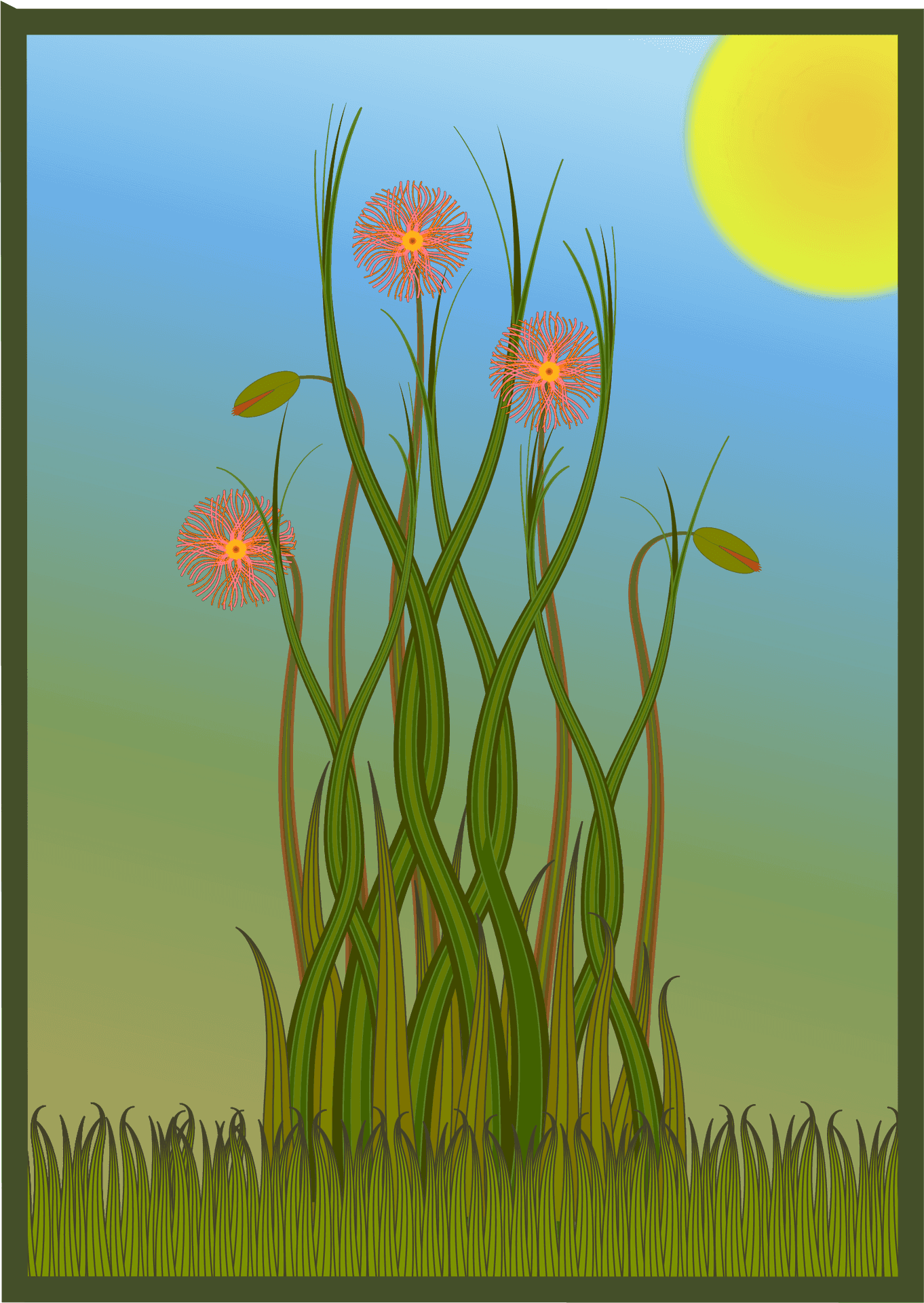 Vibrant Dandelion Sunrise PNG