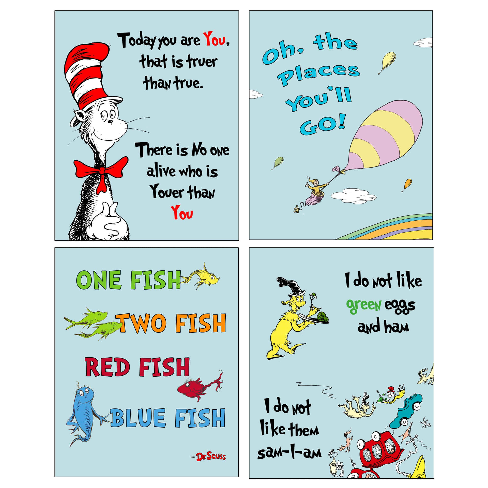 Vibrant Depiction Of Dr. Seuss's Characters
