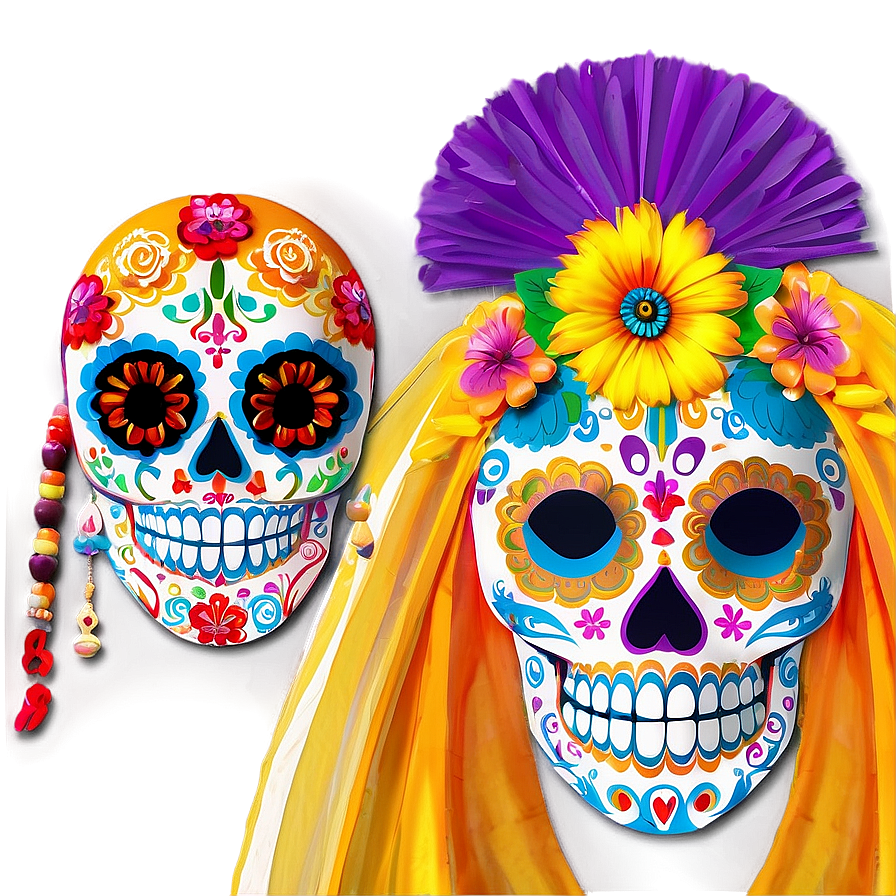 Vibrant Dia De Los Muertos Costumes Png 18 PNG