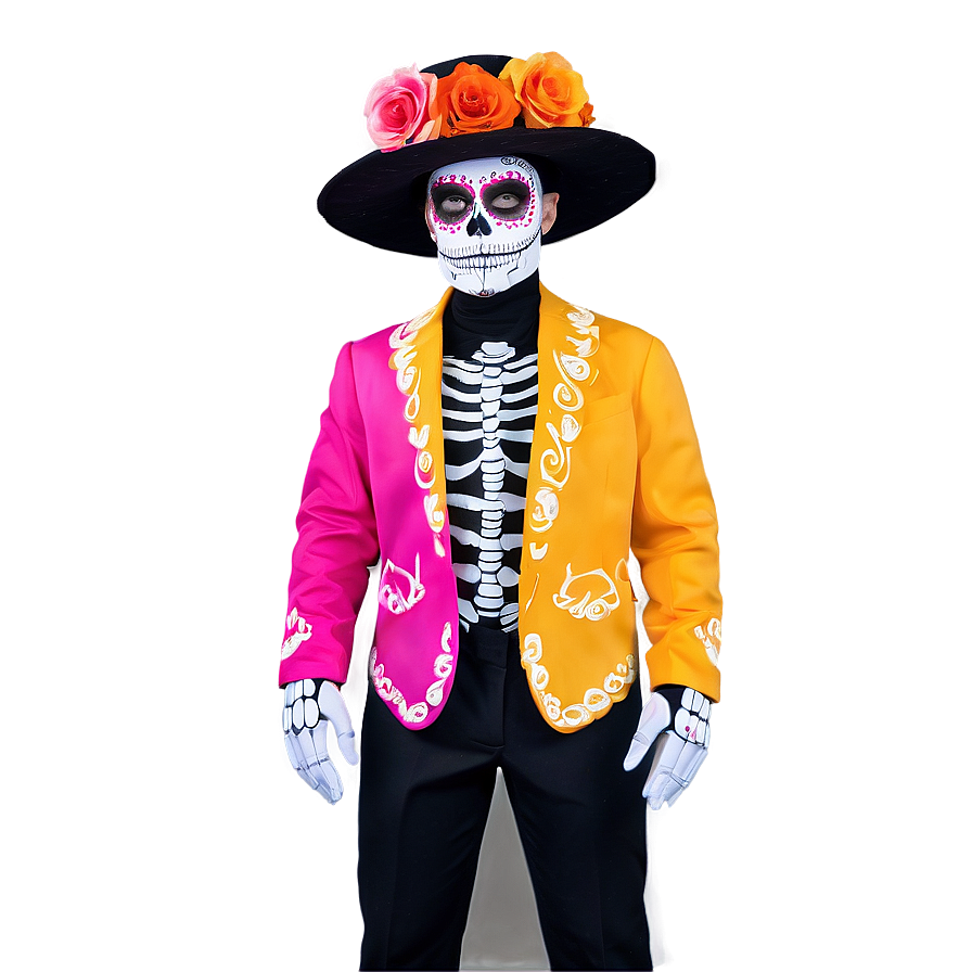 Vibrant Dia De Los Muertos Costumes Png 37 PNG