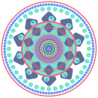 Vibrant Digital Mandala Art PNG