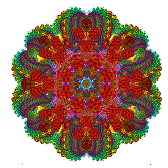 Vibrant Digital Mandala Art PNG