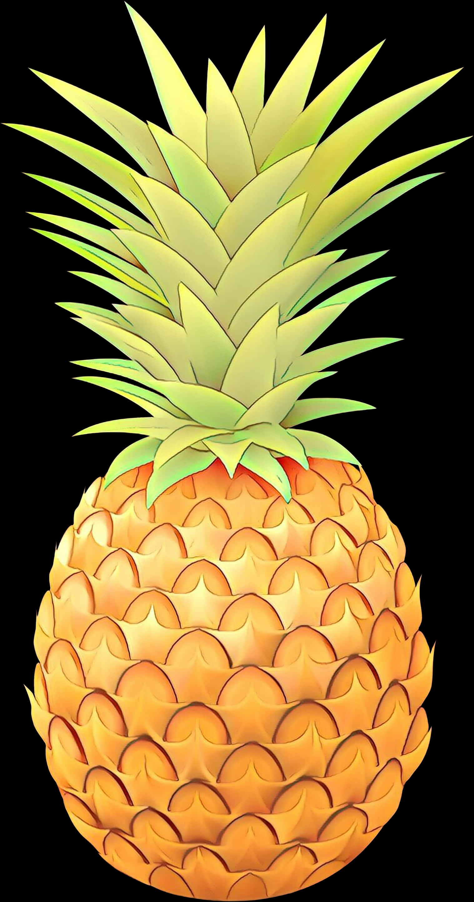 Vibrant Digital Pineapple Art PNG