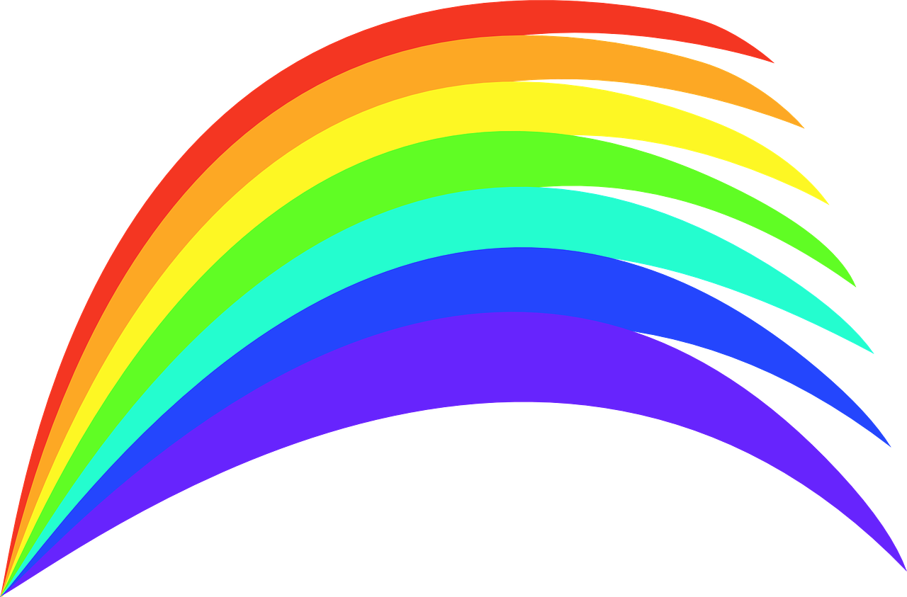 Vibrant Digital Rainbow Art PNG