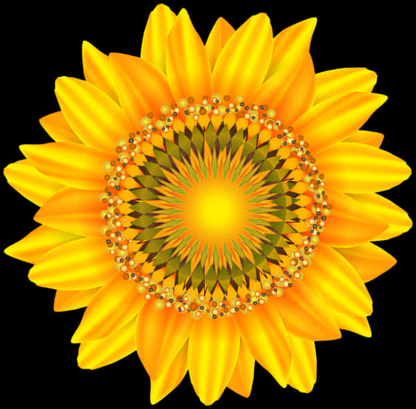 Vibrant Digital Sunflower Art PNG