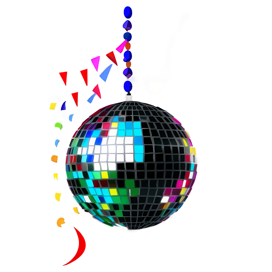 Vibrant Disco Ball Celebration PNG