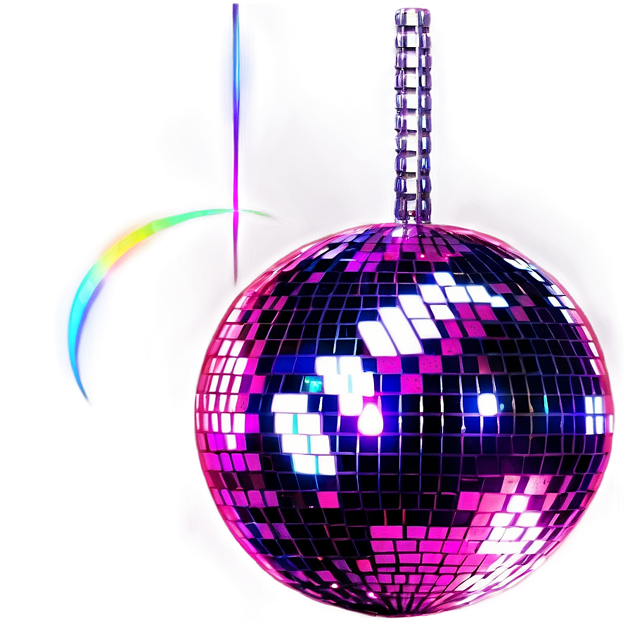 Vibrant Disco Ball Illustration PNG