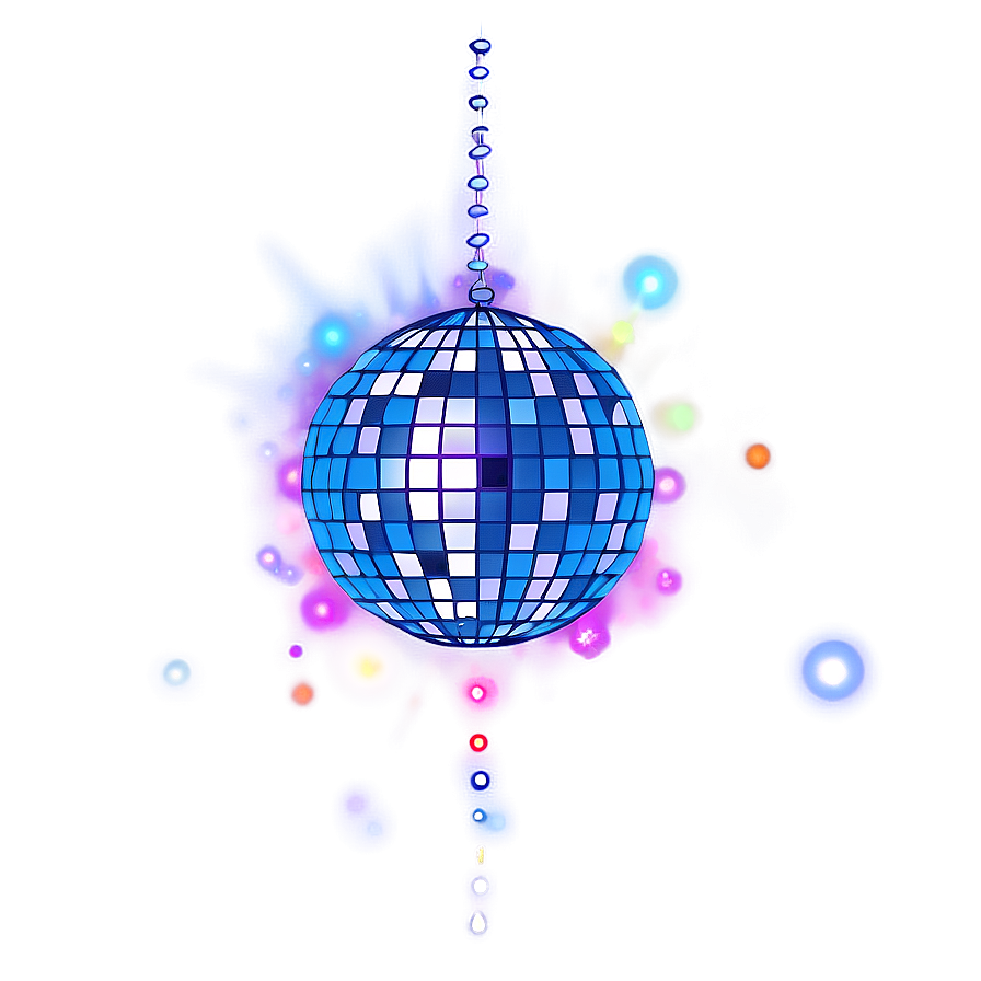 Vibrant Disco Ball Illustration PNG