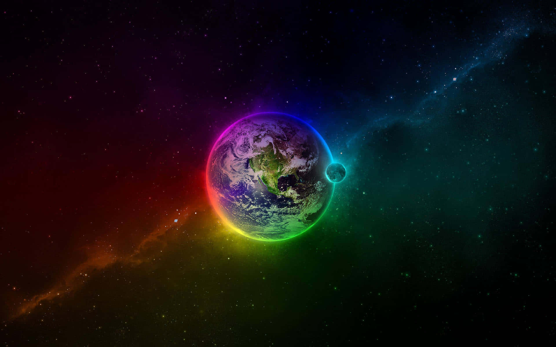 Vibrant Earth Space Art Wallpaper