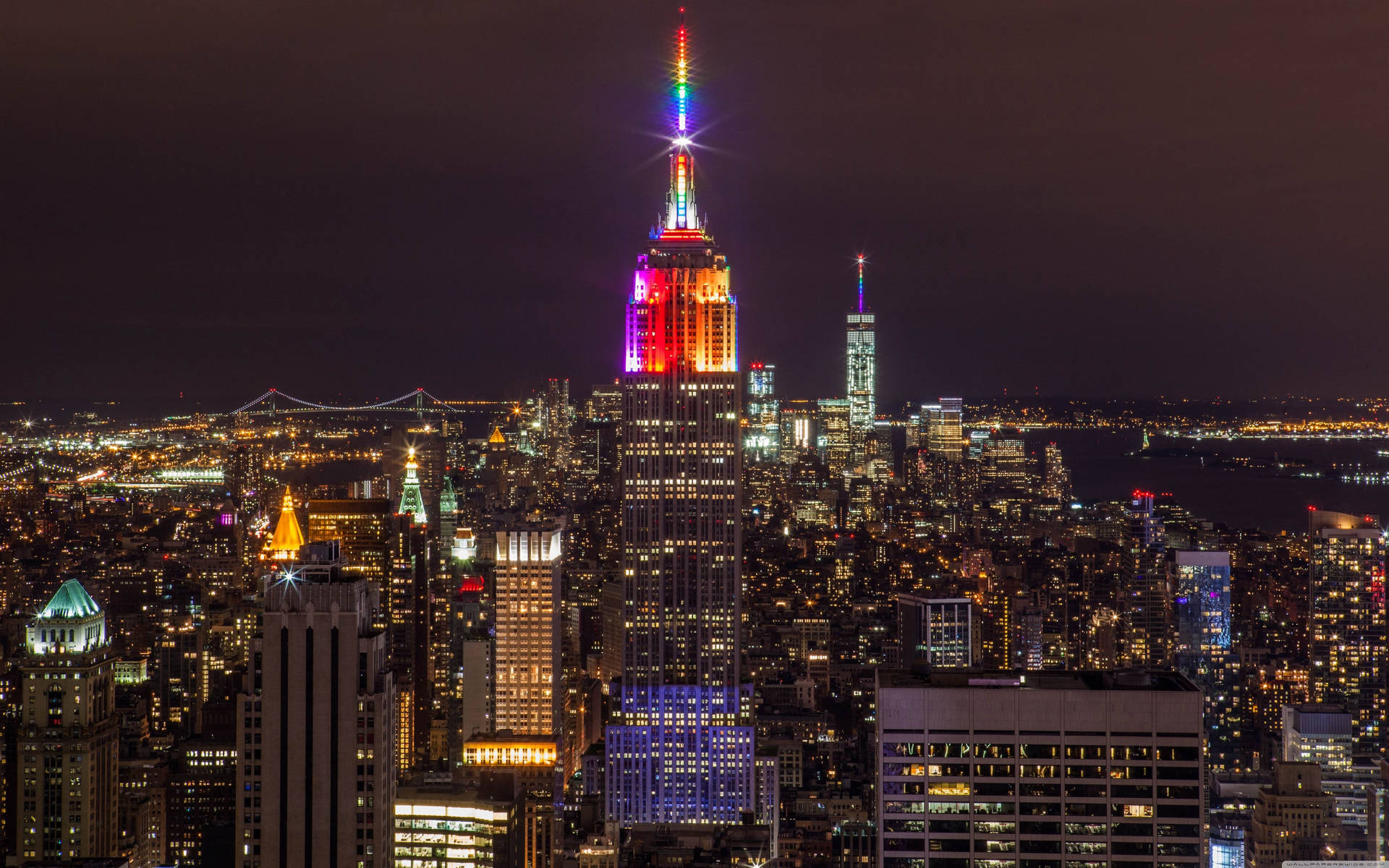 Vibrant Empire State Building New York Night Wallpaper