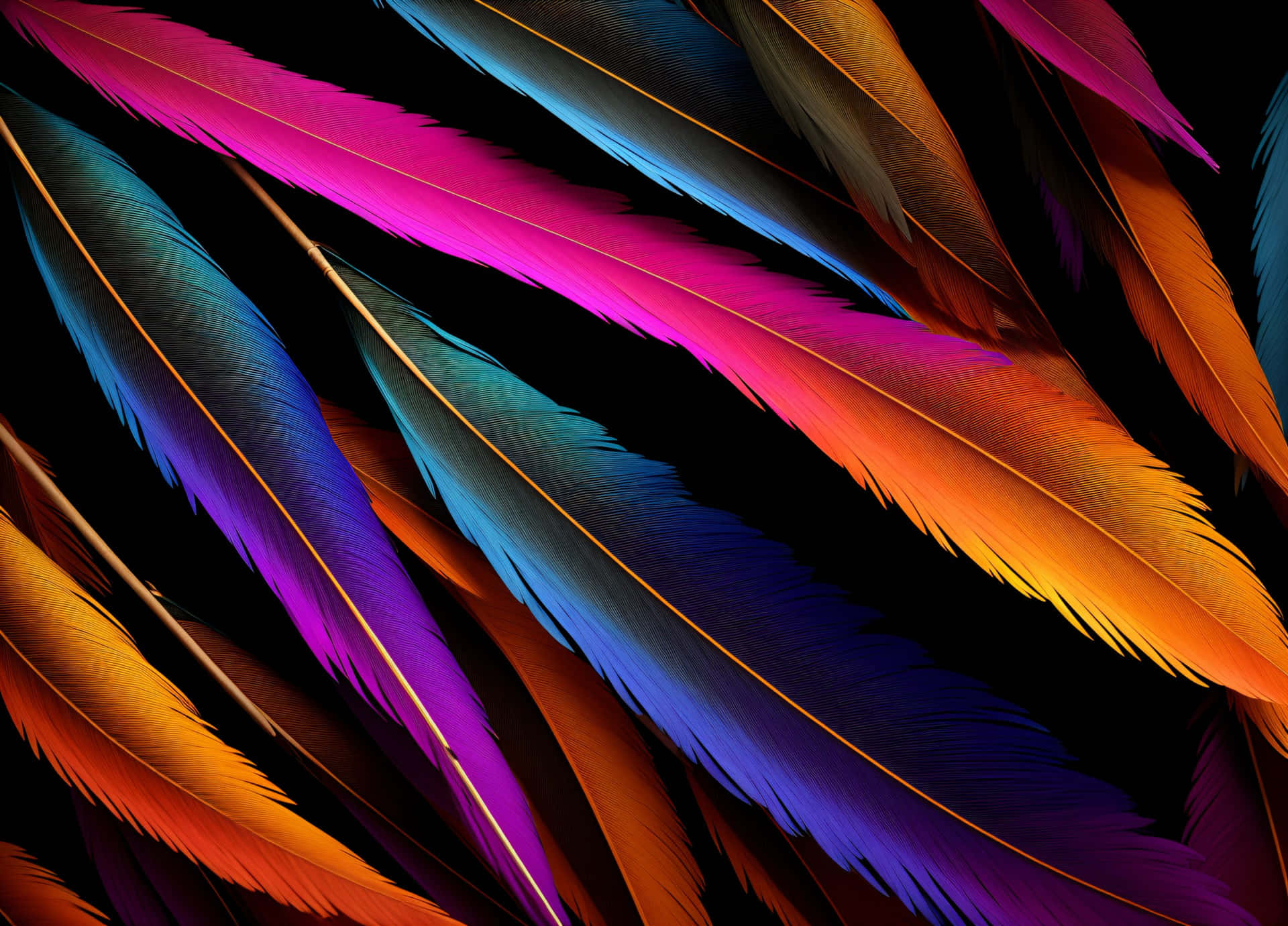 Vibrant Feather Array.jpg Wallpaper