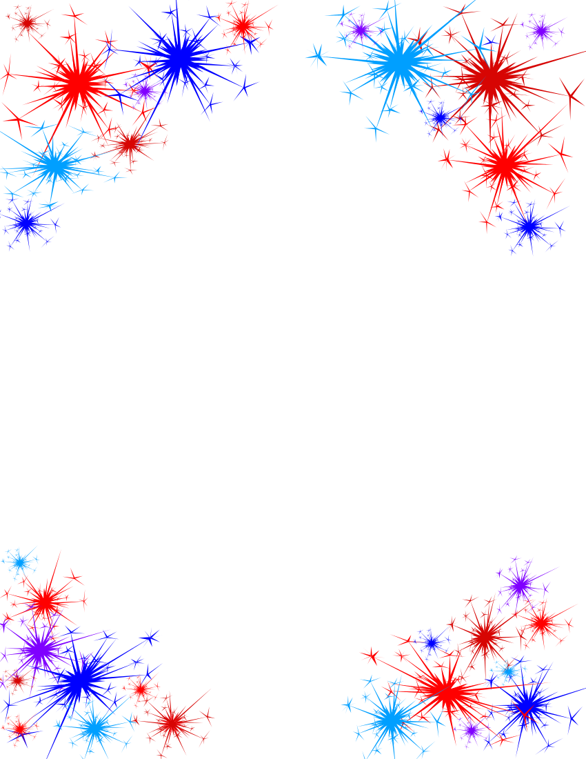 Vibrant Fireworks Clipart PNG