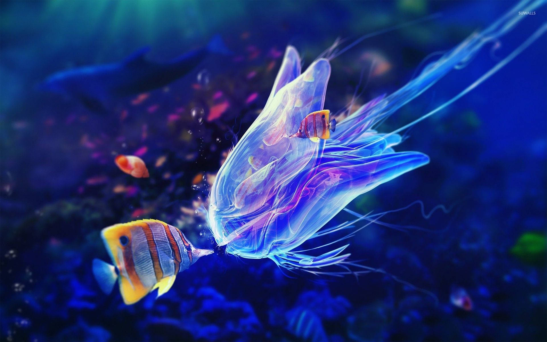 Vibrant Fish And Jellyfish Background