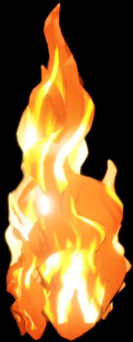 Vibrant Flame Isolatedon Black PNG