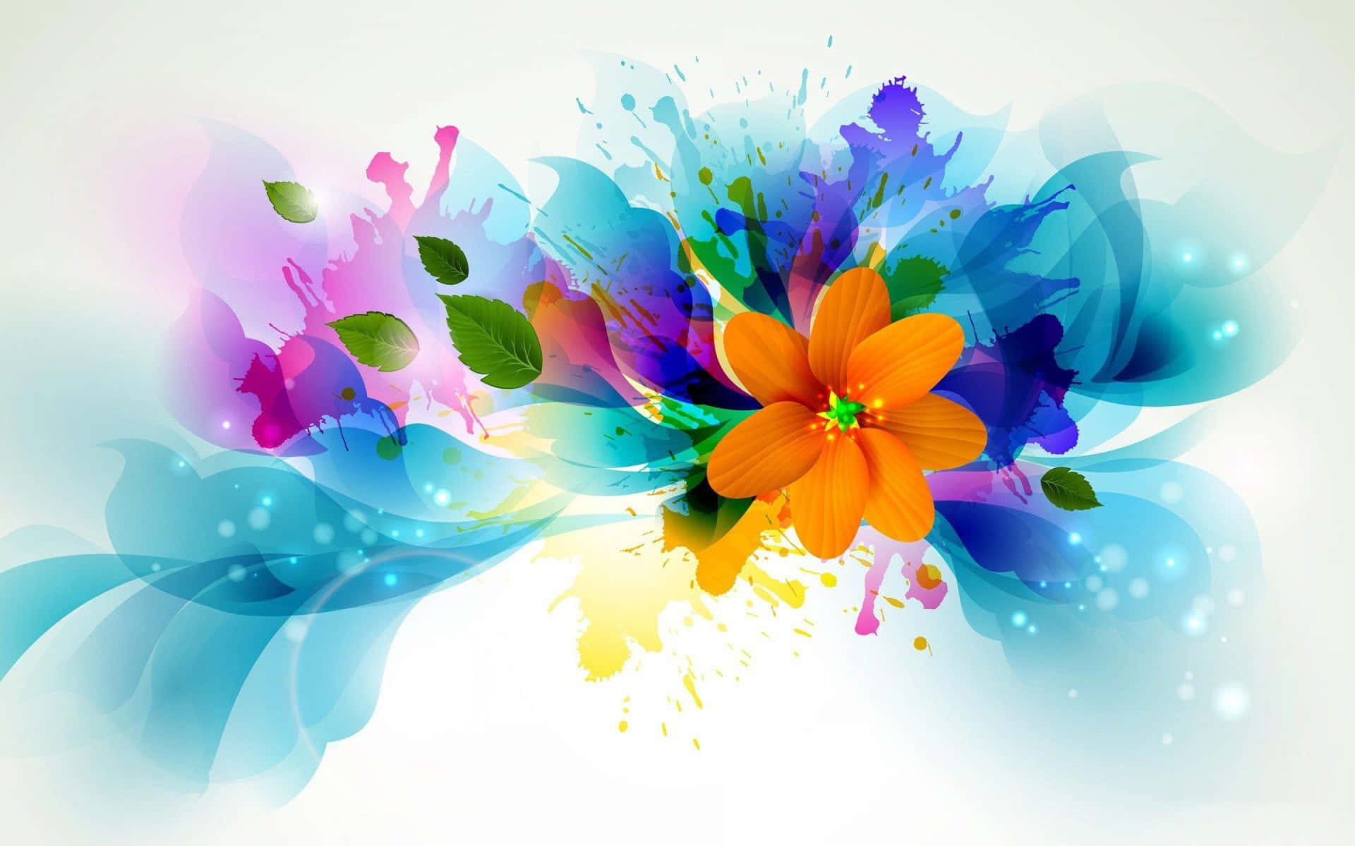 Vibrant Floral Abstract Art Wallpaper