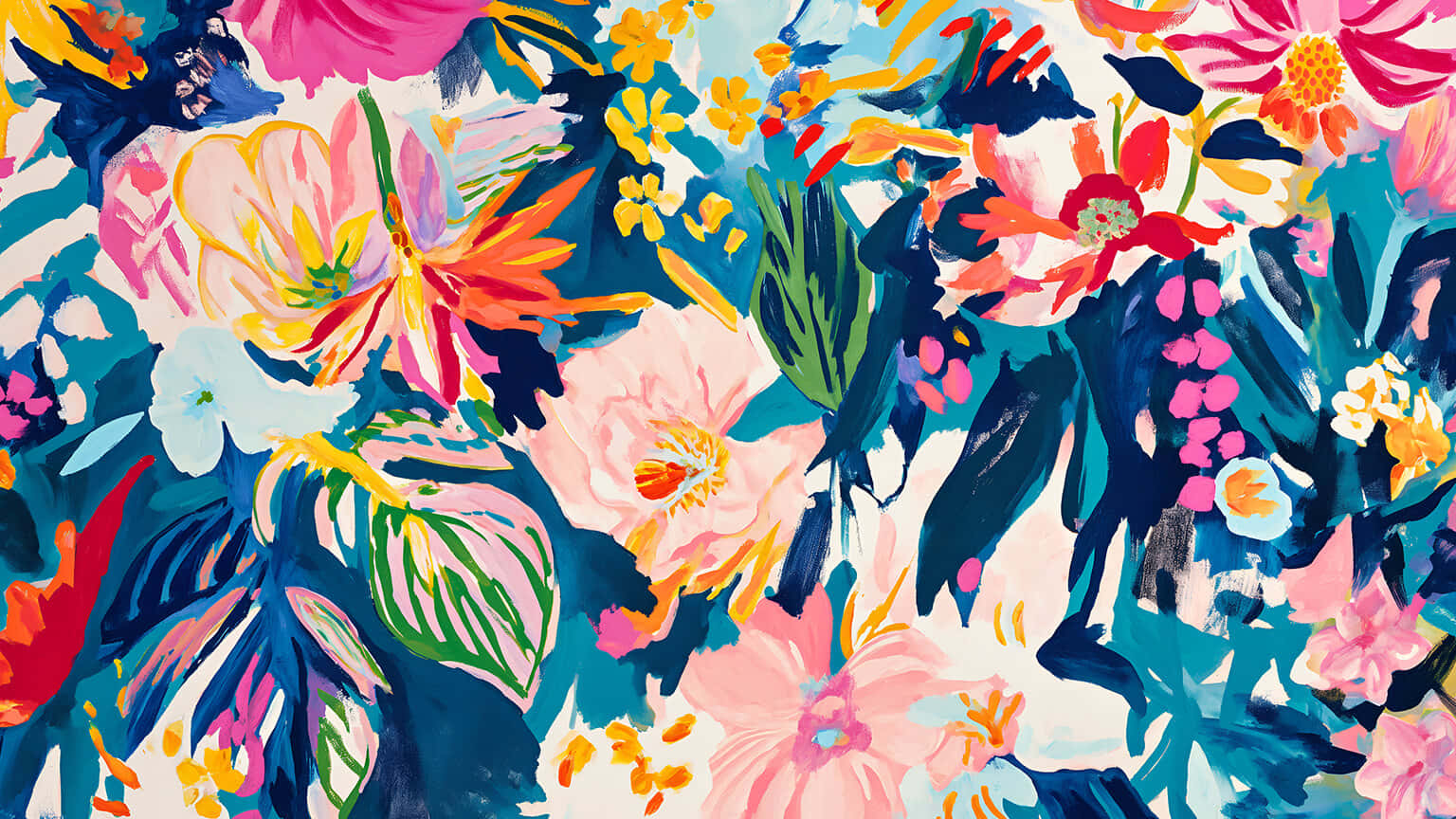 Vibrant Floral Explosion Wallpaper