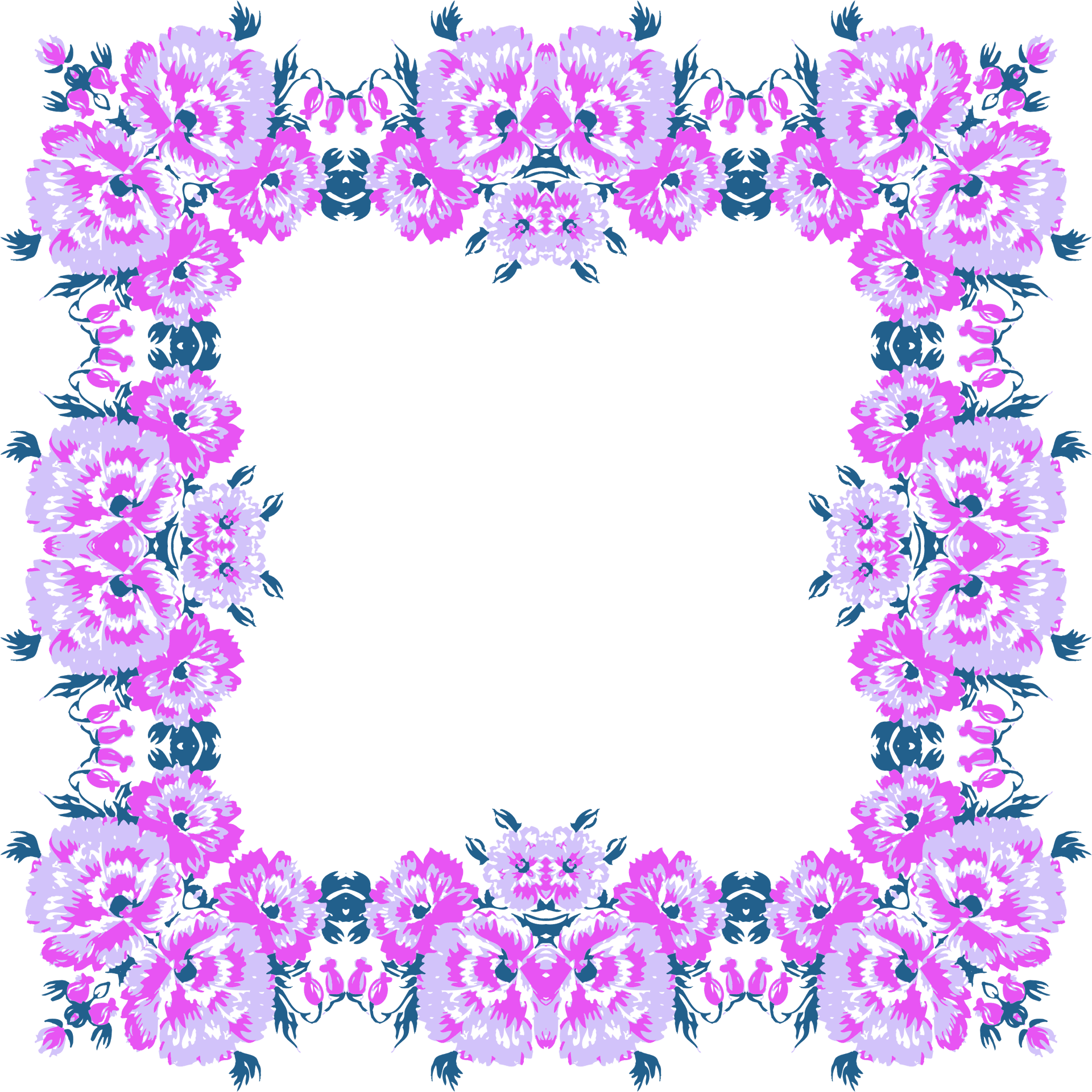 Vibrant_ Floral_ Frame PNG