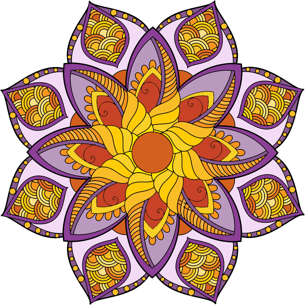 Vibrant Floral Mandala Artwork PNG
