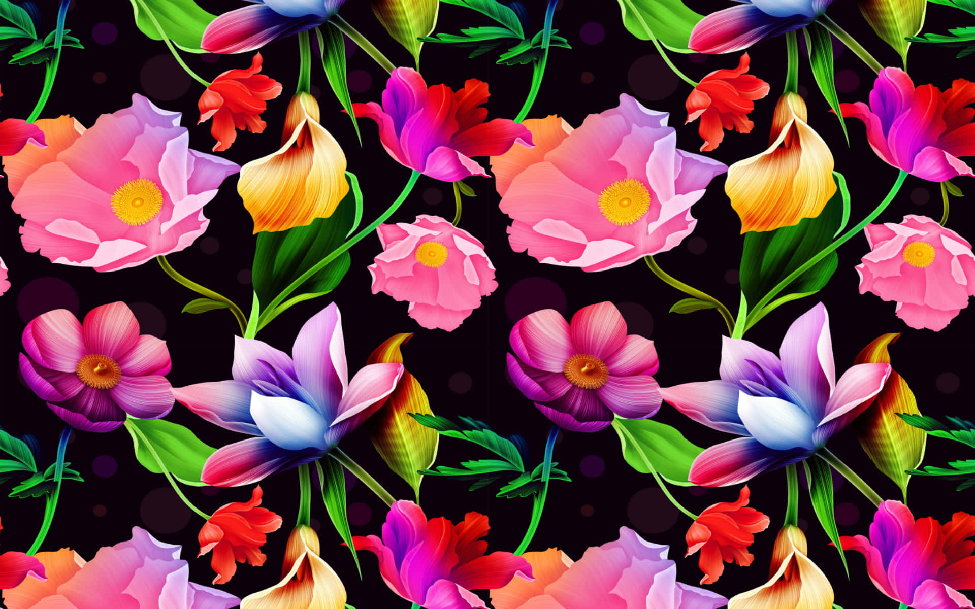 Vibrant Floral Pattern Background Wallpaper