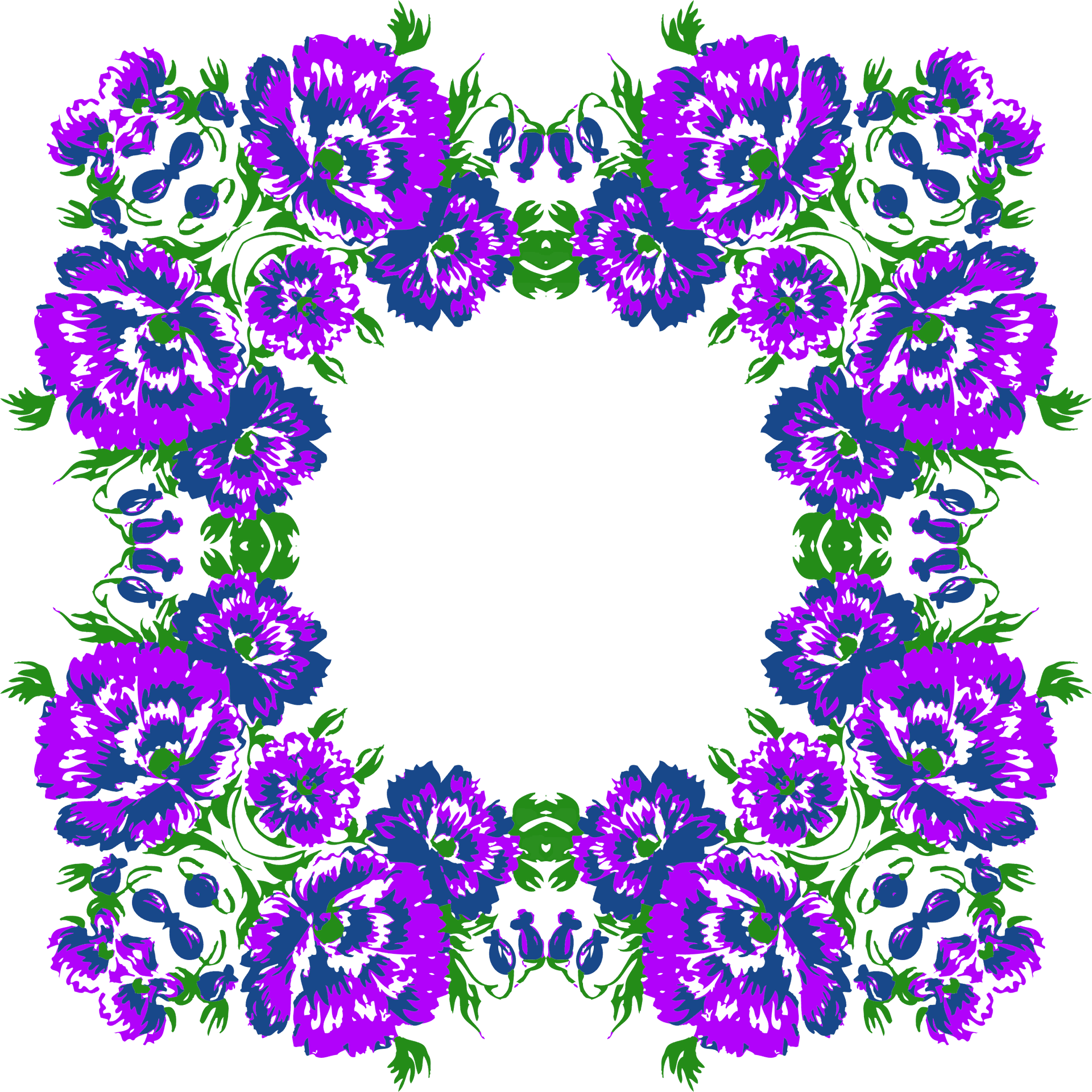Vibrant_ Floral_ Wreath_ Graphic PNG