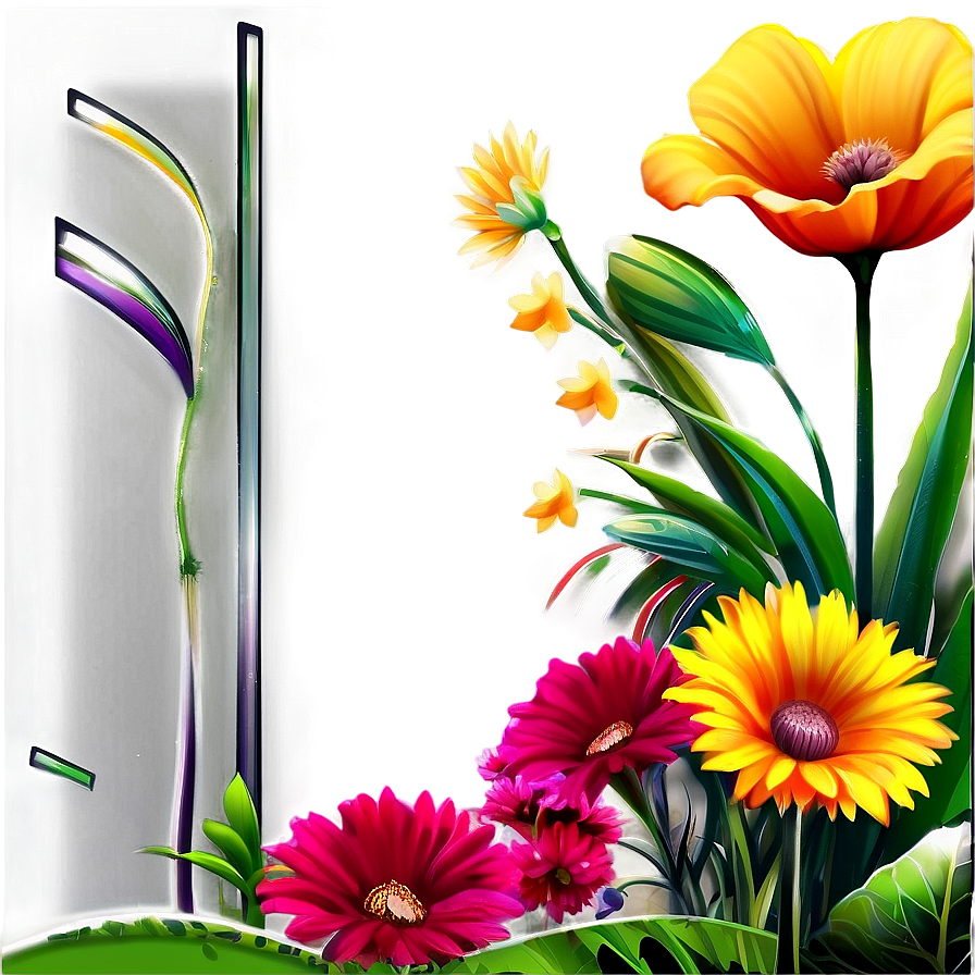 Vibrant Flower Bed Png Mhc PNG