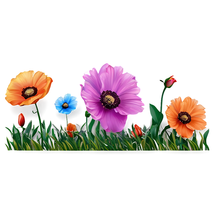 Vibrant Flower Field Png Wtr68 PNG