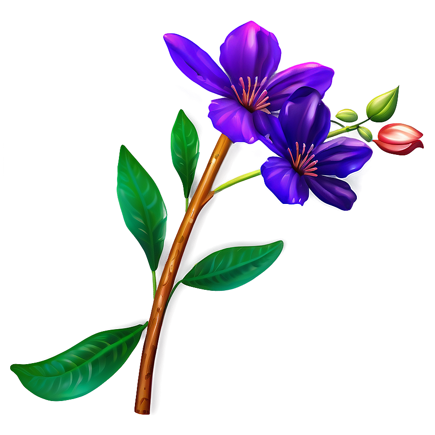 Vibrant Flower Stem Png 06132024 PNG