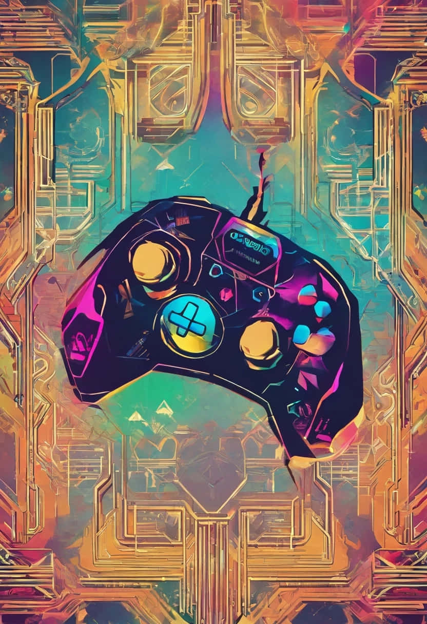 Vibrant Gamepad Kunstwerk Achtergrond