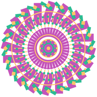 Vibrant Geometric Mandala Art PNG