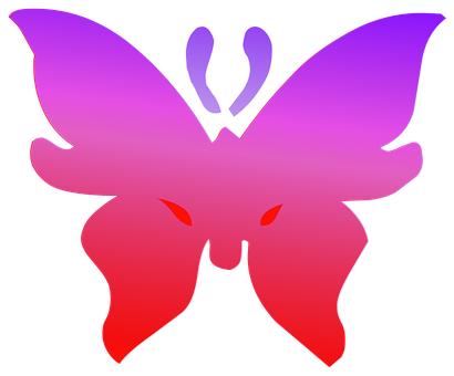 Vibrant Gradient Butterfly Graphic PNG