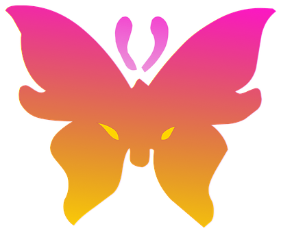 Vibrant Gradient Butterfly Graphic PNG